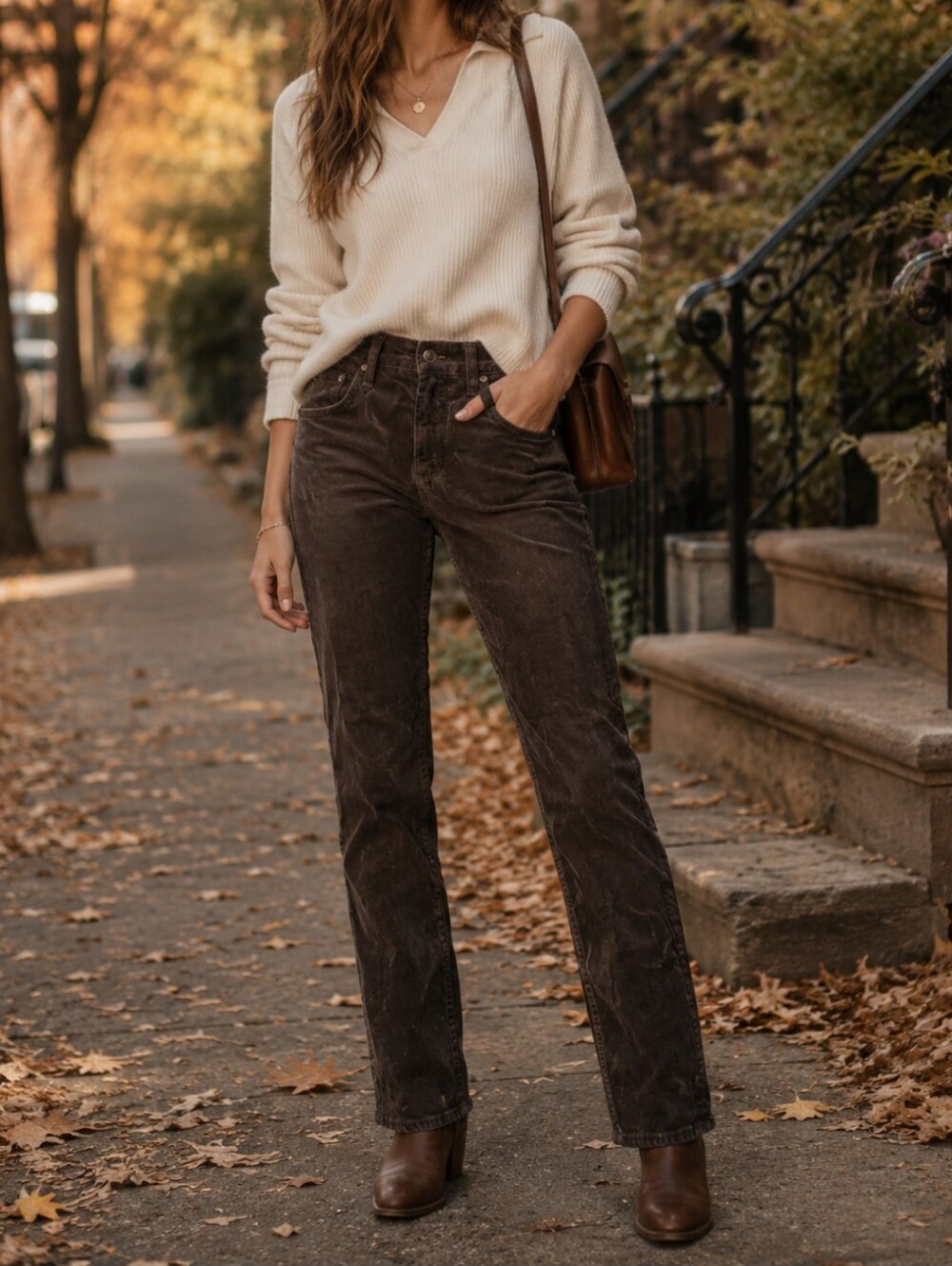 Citizens of Humanity - Ava Low Rise Straight Leg Corduroy Pants – Brown Size 30